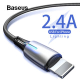Water Droplet Light Design USB Cable for iPhone X xr xs max 8 7 6 6s Plus 2.4 Fast Charging